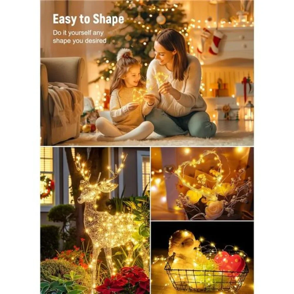 Twinkle Fairy Lights 33 Ft 100 Led Usb Plug In String Lights Remote Timer Indoor